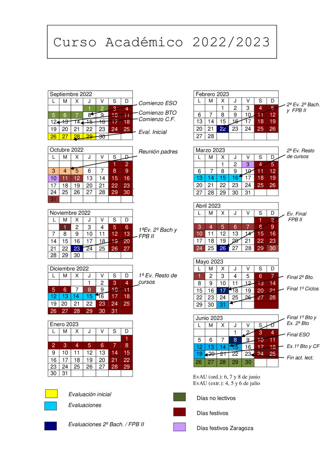 Calendario Escolar Zaragoza 2022 23 Imagesee